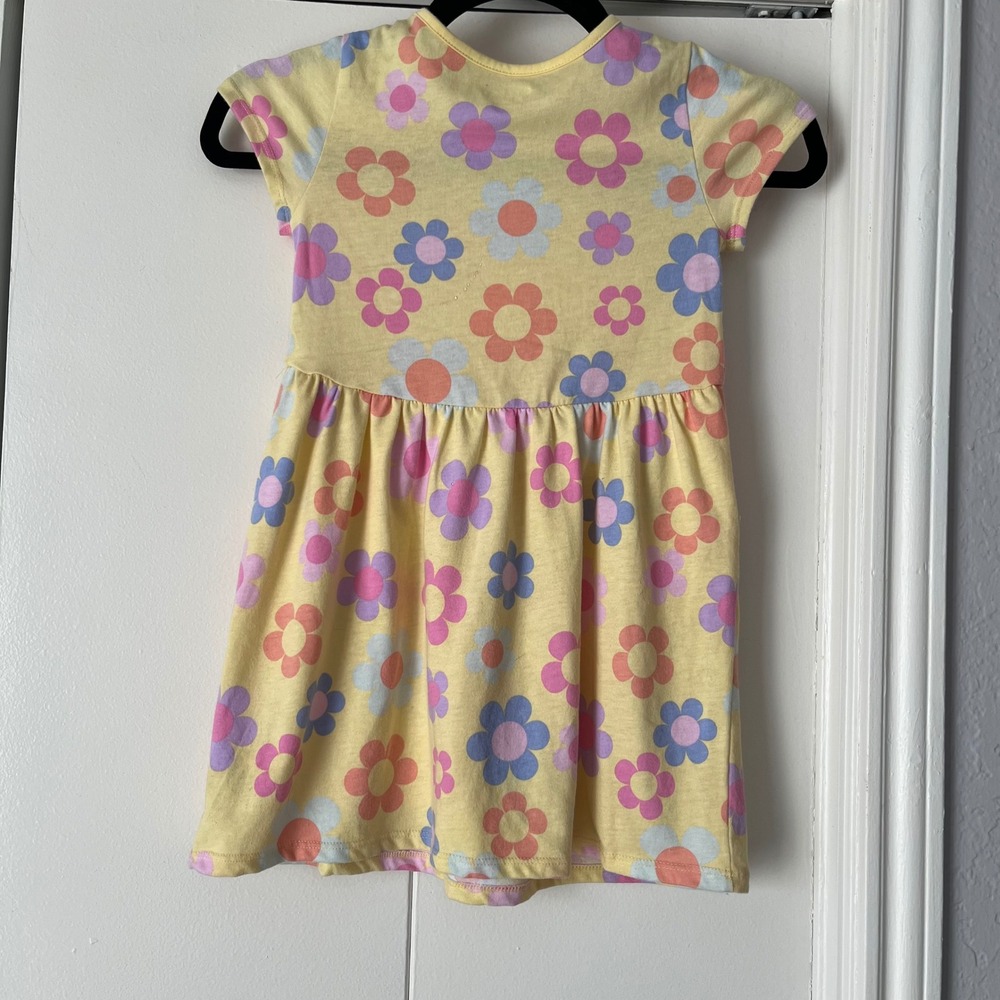 Garanimals Yellow Flower Print Dress Casual Short Sleeve Kids Size 5T